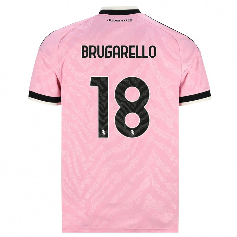 Danxen Børn Mattia Brugarello #18 Pink Sort Udebane Spillertrøjer 2026/27 Trøje T-Shirt