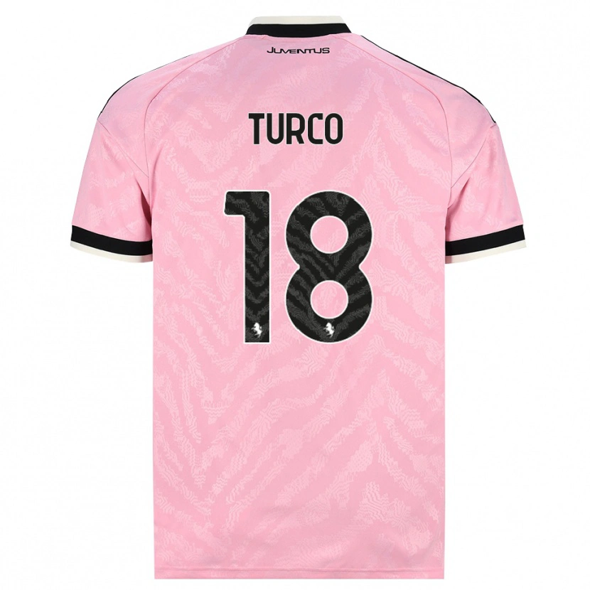 Danxen Børn Nicolo Turco #18 Pink Sort Udebane Spillertrøjer 2026/27 Trøje T-Shirt