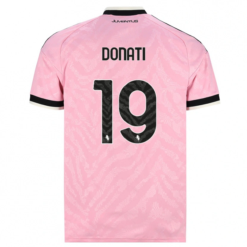 Danxen Børn Andrea Donati #19 Pink Sort Udebane Spillertrøjer 2026/27 Trøje T-Shirt