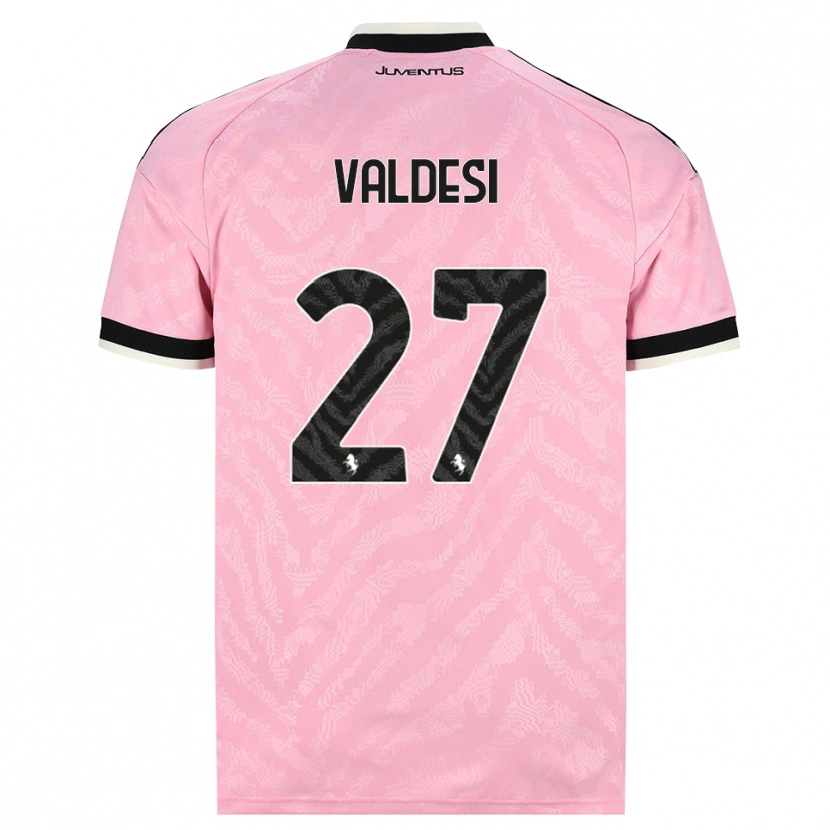 Danxen Børn Andrea Valdesi #27 Pink Sort Udebane Spillertrøjer 2026/27 Trøje T-Shirt