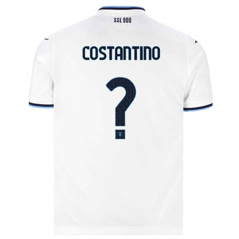 Danxen Børn Davide Costantino #0 Hvid Marineblå Udebane Spillertrøjer 2026/27 Trøje T-Shirt
