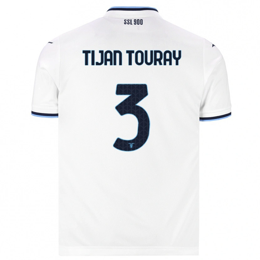 Danxen Børn Sheikh Tijan Touray #3 Hvid Marineblå Udebane Spillertrøjer 2026/27 Trøje T-Shirt