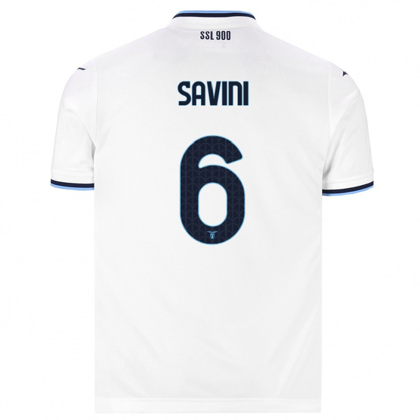 Danxen Børn Federica Savini #6 Hvid Marineblå Udebane Spillertrøjer 2026/27 Trøje T-Shirt