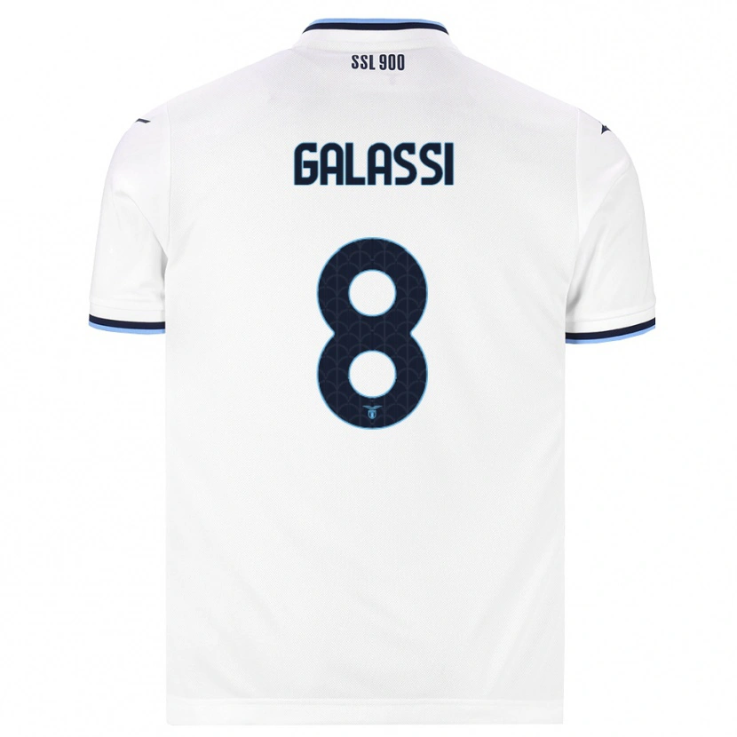 Danxen Børn Bruno Galassi #8 Hvid Marineblå Udebane Spillertrøjer 2026/27 Trøje T-Shirt