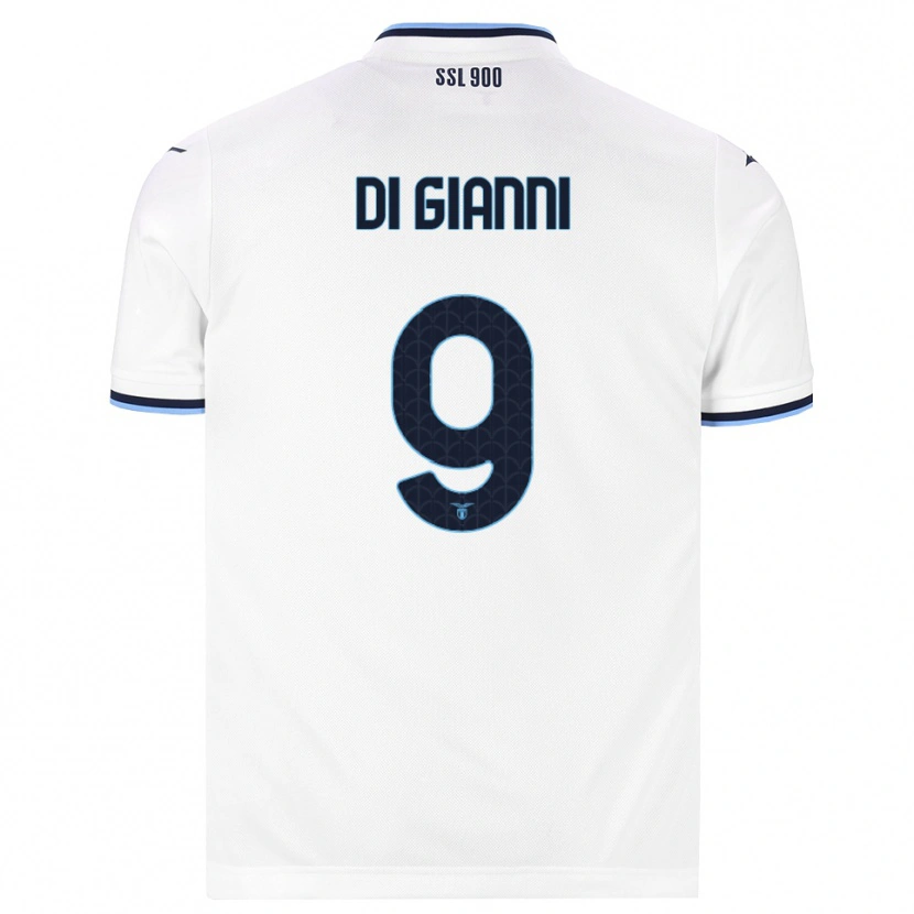 Danxen Børn Vincenzo Di Gianni #9 Hvid Marineblå Udebane Spillertrøjer 2026/27 Trøje T-Shirt