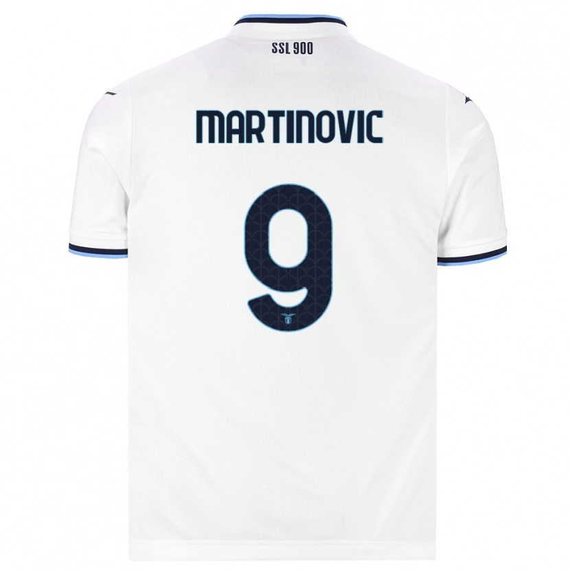 Danxen Børn Melania Martinovic #9 Hvid Marineblå Udebane Spillertrøjer 2026/27 Trøje T-Shirt