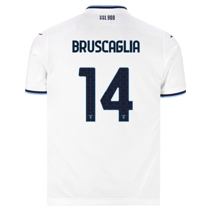 Danxen Børn Lukas Bruscaglia #14 Hvid Marineblå Udebane Spillertrøjer 2026/27 Trøje T-Shirt