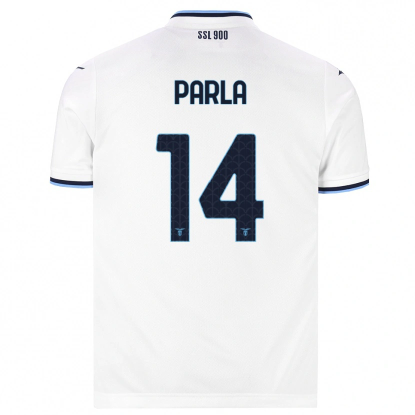 Danxen Børn Jacopo Parla #14 Hvid Marineblå Udebane Spillertrøjer 2026/27 Trøje T-Shirt