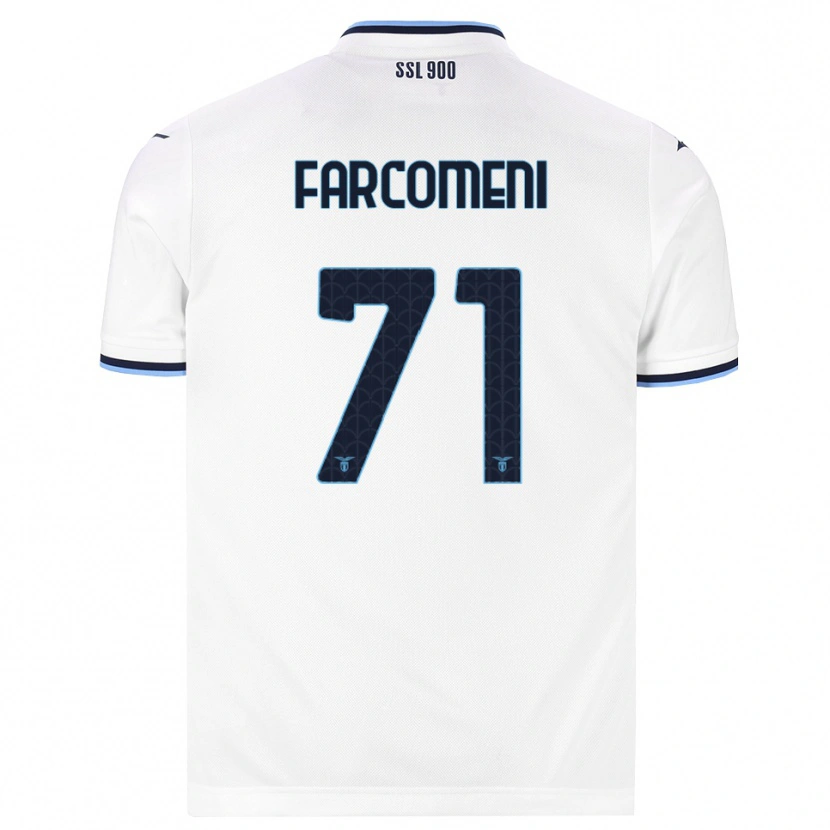 Danxen Børn Valerio Farcomeni #71 Hvid Marineblå Udebane Spillertrøjer 2026/27 Trøje T-Shirt