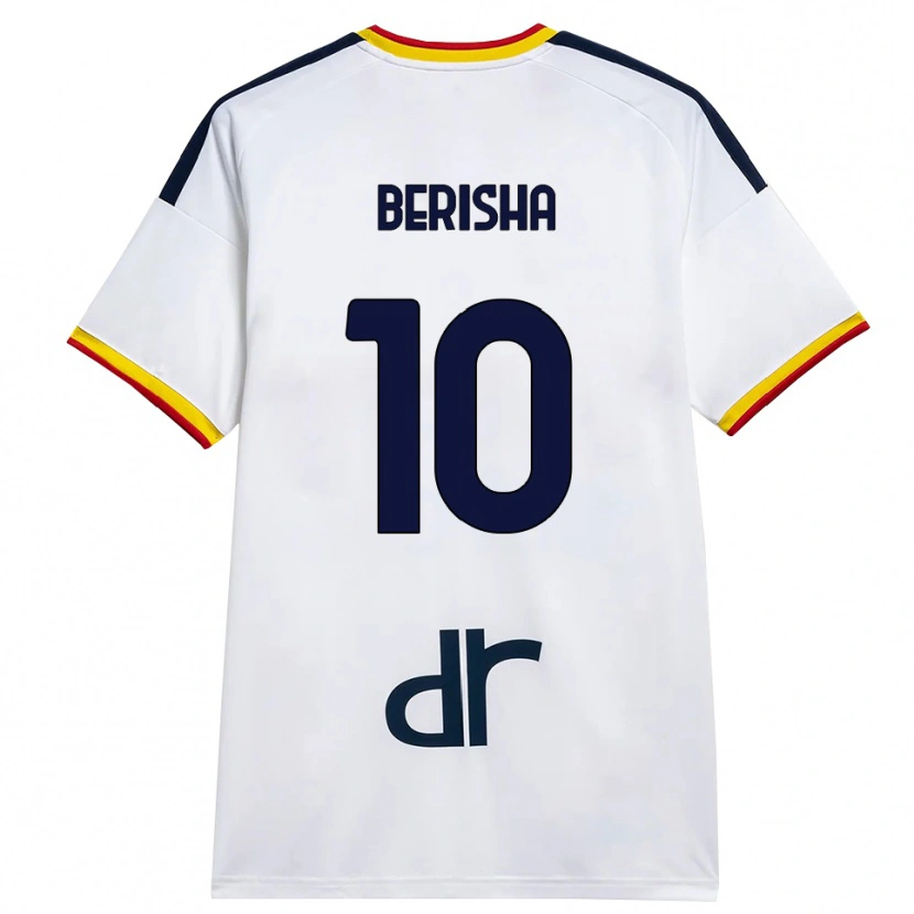 Danxen Børn Medon Berisha #10 Hvid Gul Rød Udebane Spillertrøjer 2026/27 Trøje T-Shirt