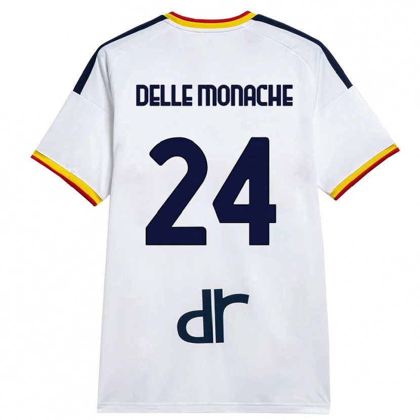 Danxen Børn Marco Delle Monache #24 Hvid Gul Rød Udebane Spillertrøjer 2026/27 Trøje T-Shirt
