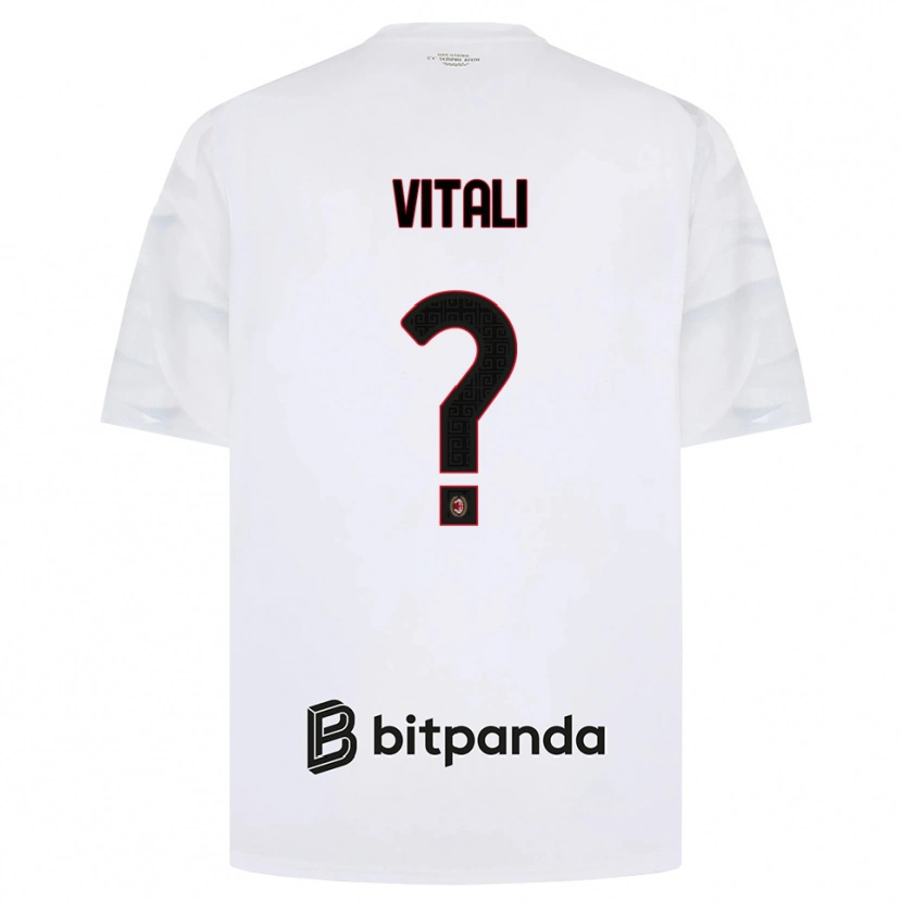 Danxen Børn Michael Vitali #0 Hvid Rød Sort Udebane Spillertrøjer 2026/27 Trøje T-Shirt