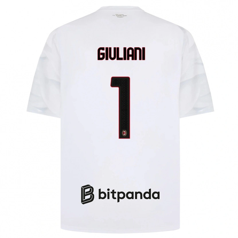 Danxen Børn Laura Giuliani #1 Hvid Rød Sort Udebane Spillertrøjer 2026/27 Trøje T-Shirt