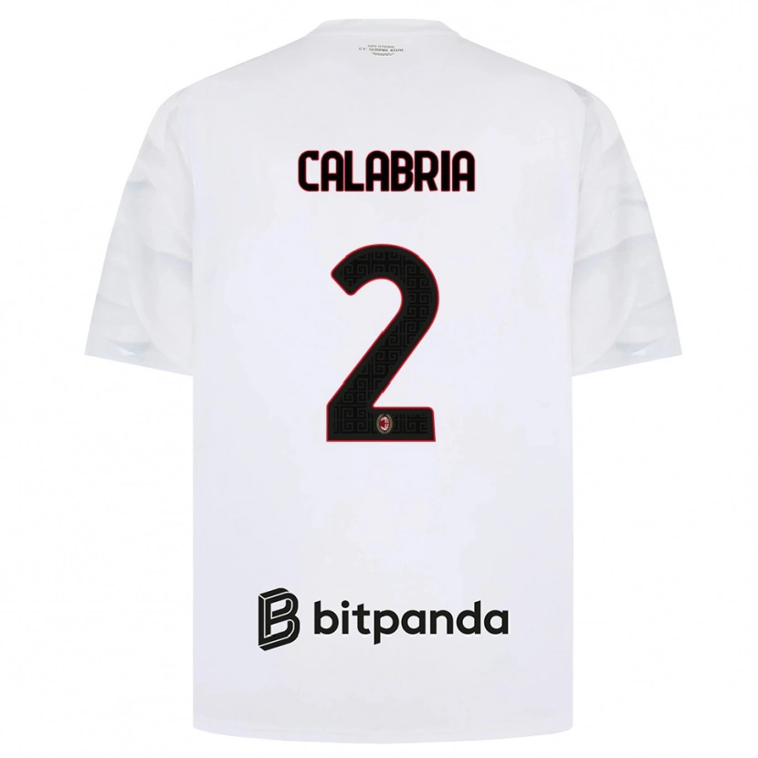 Danxen Børn Davide Calabria #2 Hvid Rød Sort Udebane Spillertrøjer 2026/27 Trøje T-Shirt