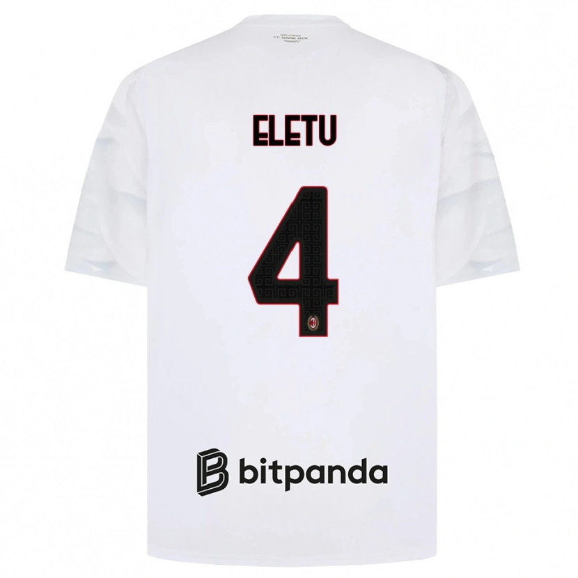 Danxen Børn Victor Eletu #4 Hvid Rød Sort Udebane Spillertrøjer 2026/27 Trøje T-Shirt