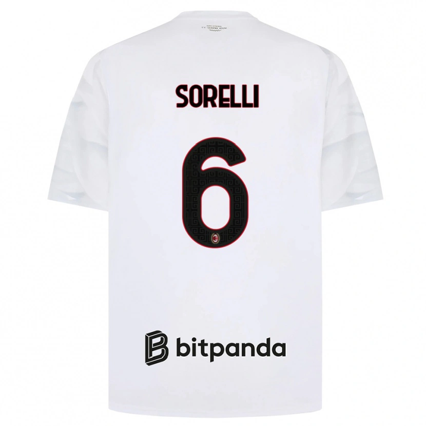 Danxen Børn Nadine Sorelli #6 Hvid Rød Sort Udebane Spillertrøjer 2026/27 Trøje T-Shirt