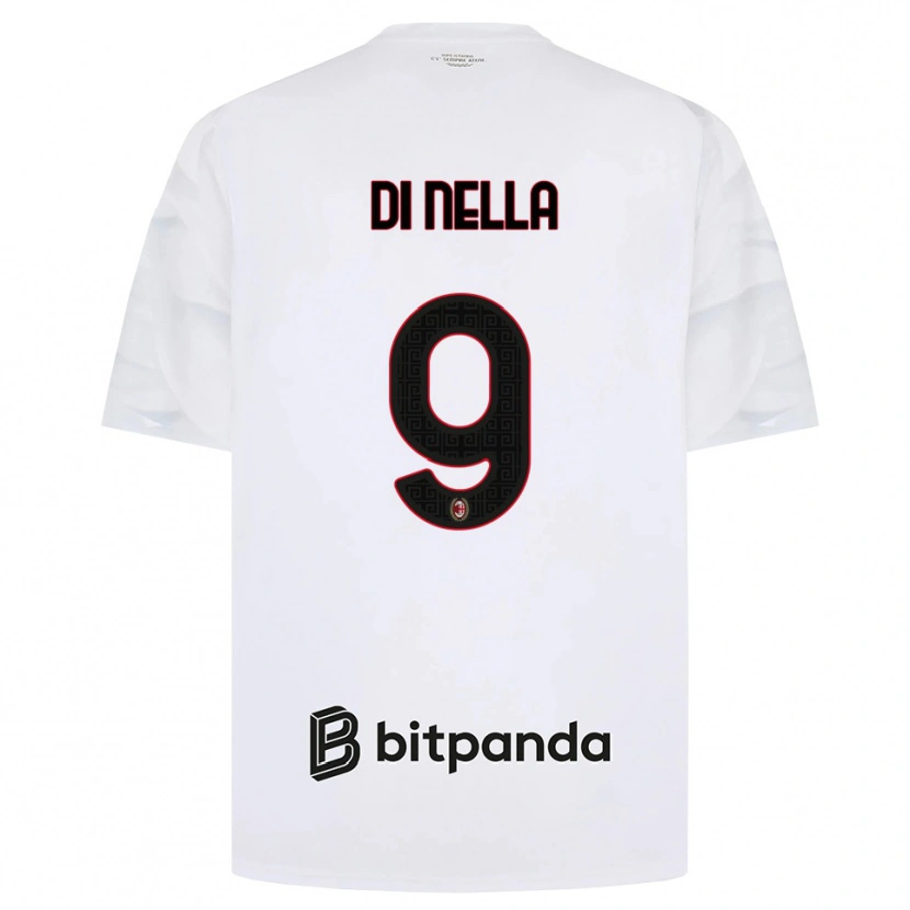 Danxen Børn Ludovico Di Nella #9 Hvid Rød Sort Udebane Spillertrøjer 2026/27 Trøje T-Shirt