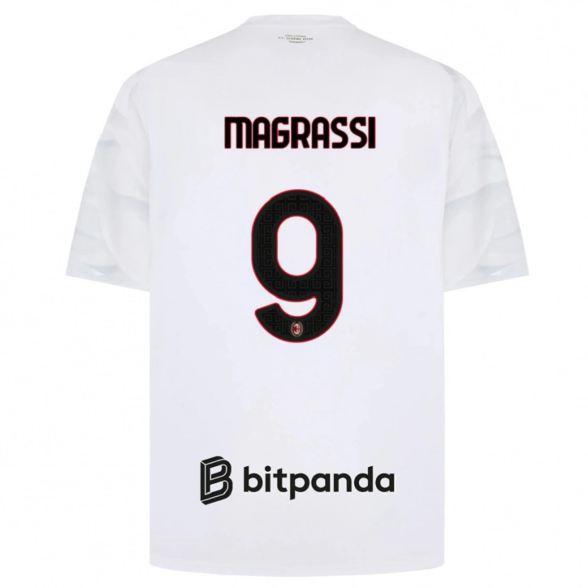 Danxen Børn Andrea Magrassi #9 Hvid Rød Sort Udebane Spillertrøjer 2026/27 Trøje T-Shirt
