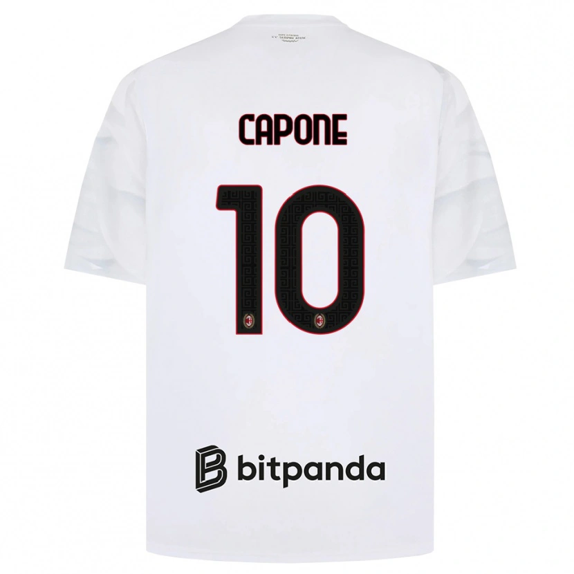 Danxen Børn Andrea Capone #10 Hvid Rød Sort Udebane Spillertrøjer 2026/27 Trøje T-Shirt