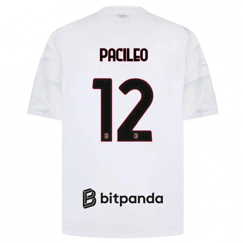 Danxen Børn Alessandro Pacileo #12 Hvid Rød Sort Udebane Spillertrøjer 2026/27 Trøje T-Shirt