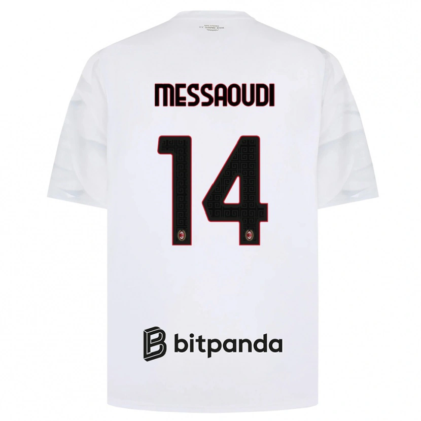 Danxen Børn Yanis Messaoudi #14 Hvid Rød Sort Udebane Spillertrøjer 2026/27 Trøje T-Shirt