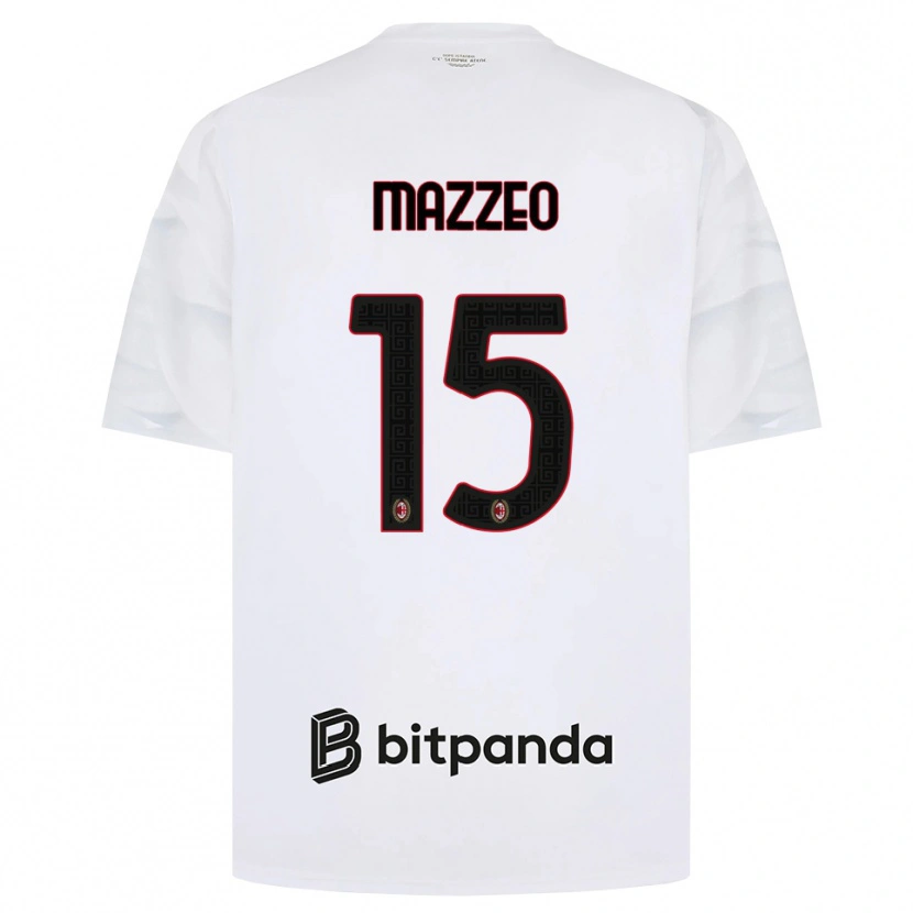 Danxen Børn Kevin Mazzeo #15 Hvid Rød Sort Udebane Spillertrøjer 2026/27 Trøje T-Shirt