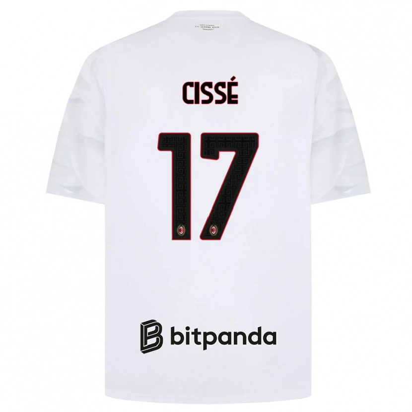Danxen Børn Maiga-Hamadoun Cissé #17 Hvid Rød Sort Udebane Spillertrøjer 2026/27 Trøje T-Shirt