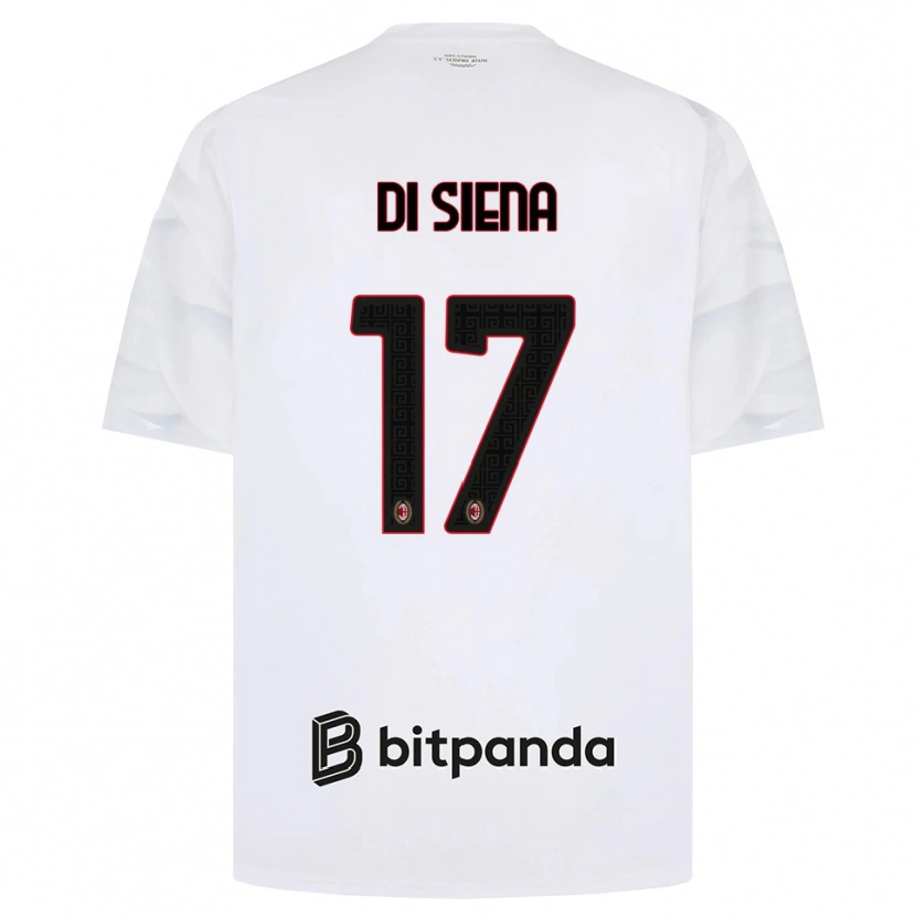 Danxen Børn Andrea Di Siena #17 Hvid Rød Sort Udebane Spillertrøjer 2026/27 Trøje T-Shirt