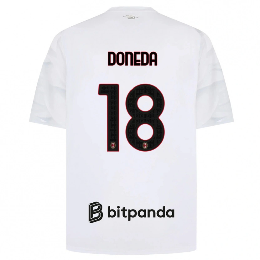 Danxen Børn Paolo Doneda #18 Hvid Rød Sort Udebane Spillertrøjer 2026/27 Trøje T-Shirt