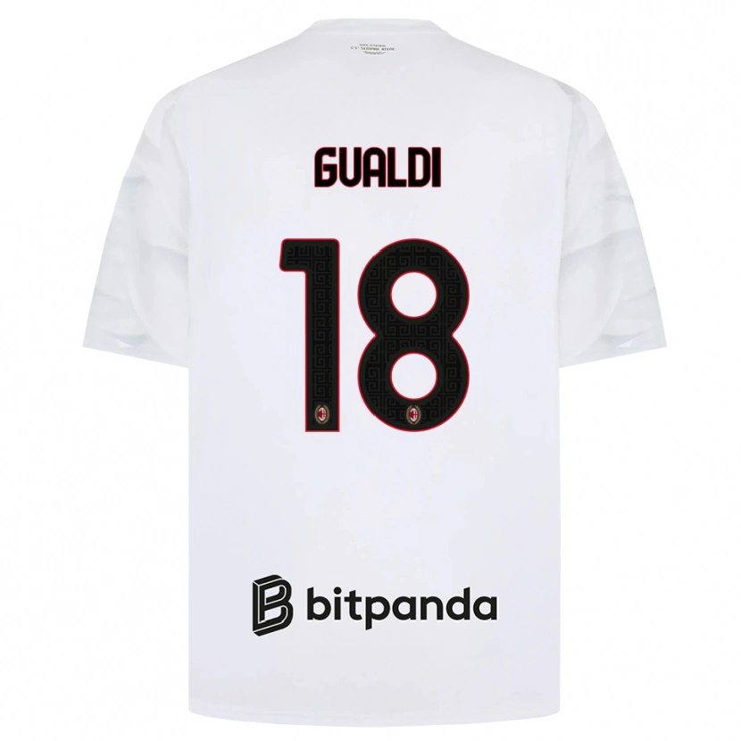 Danxen Børn Andrea Gualdi #18 Hvid Rød Sort Udebane Spillertrøjer 2026/27 Trøje T-Shirt