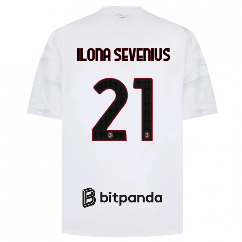 Danxen Børn Oona Ilona Sevenius #21 Hvid Rød Sort Udebane Spillertrøjer 2026/27 Trøje T-Shirt