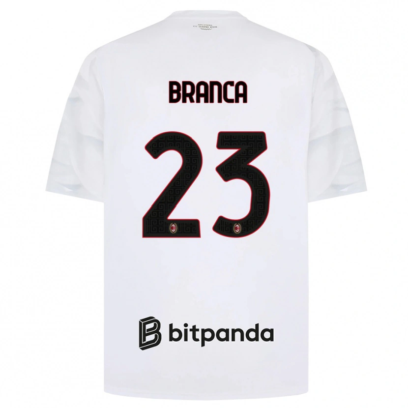 Danxen Børn Simone Branca #23 Hvid Rød Sort Udebane Spillertrøjer 2026/27 Trøje T-Shirt