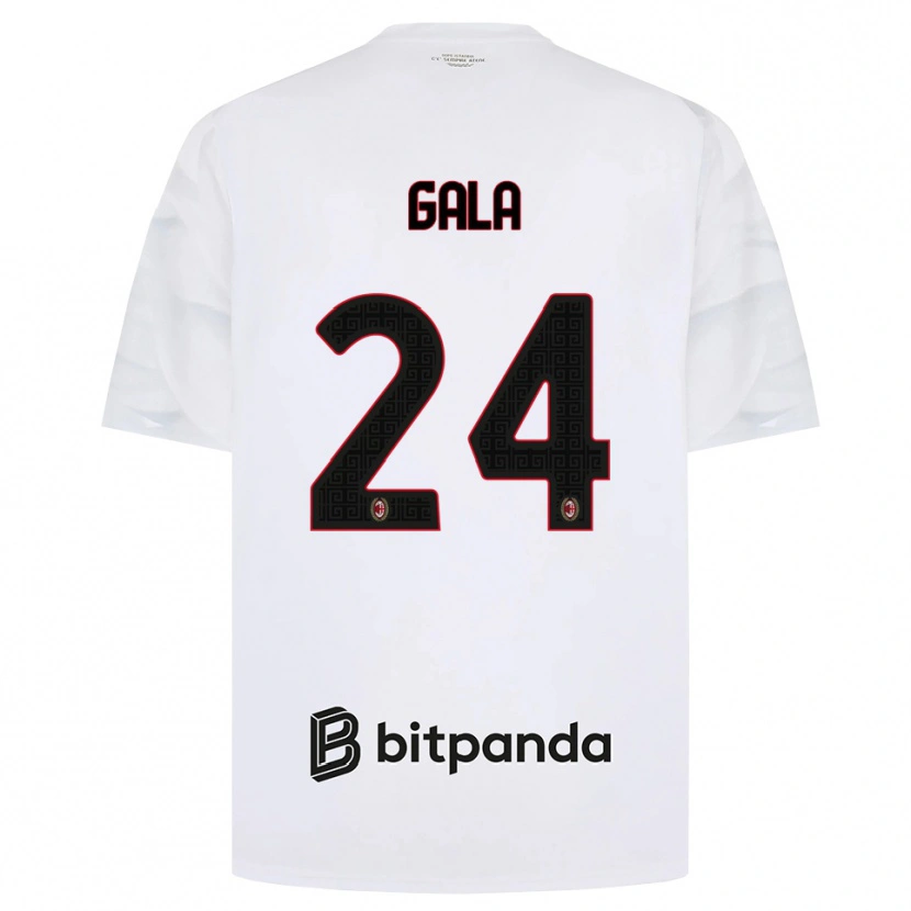 Danxen Børn Antonio Gala #24 Hvid Rød Sort Udebane Spillertrøjer 2026/27 Trøje T-Shirt