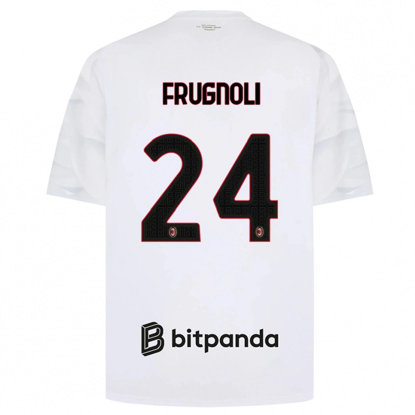 Danxen Børn Leonardo Frugnoli #24 Hvid Rød Sort Udebane Spillertrøjer 2026/27 Trøje T-Shirt