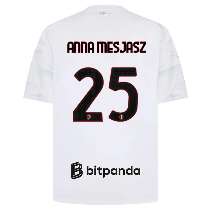 Danxen Børn Małgorzata Anna Mesjasz #25 Hvid Rød Sort Udebane Spillertrøjer 2026/27 Trøje T-Shirt