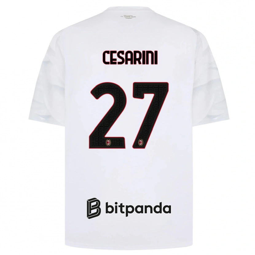 Danxen Børn Erin Maria Patrizia Cesarini #27 Hvid Rød Sort Udebane Spillertrøjer 2026/27 Trøje T-Shirt