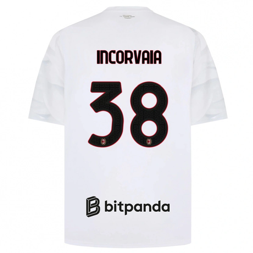 Danxen Børn Giovanni Incorvaia #38 Hvid Rød Sort Udebane Spillertrøjer 2026/27 Trøje T-Shirt
