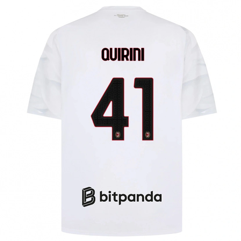 Danxen Børn Ettore Quirini #41 Hvid Rød Sort Udebane Spillertrøjer 2026/27 Trøje T-Shirt