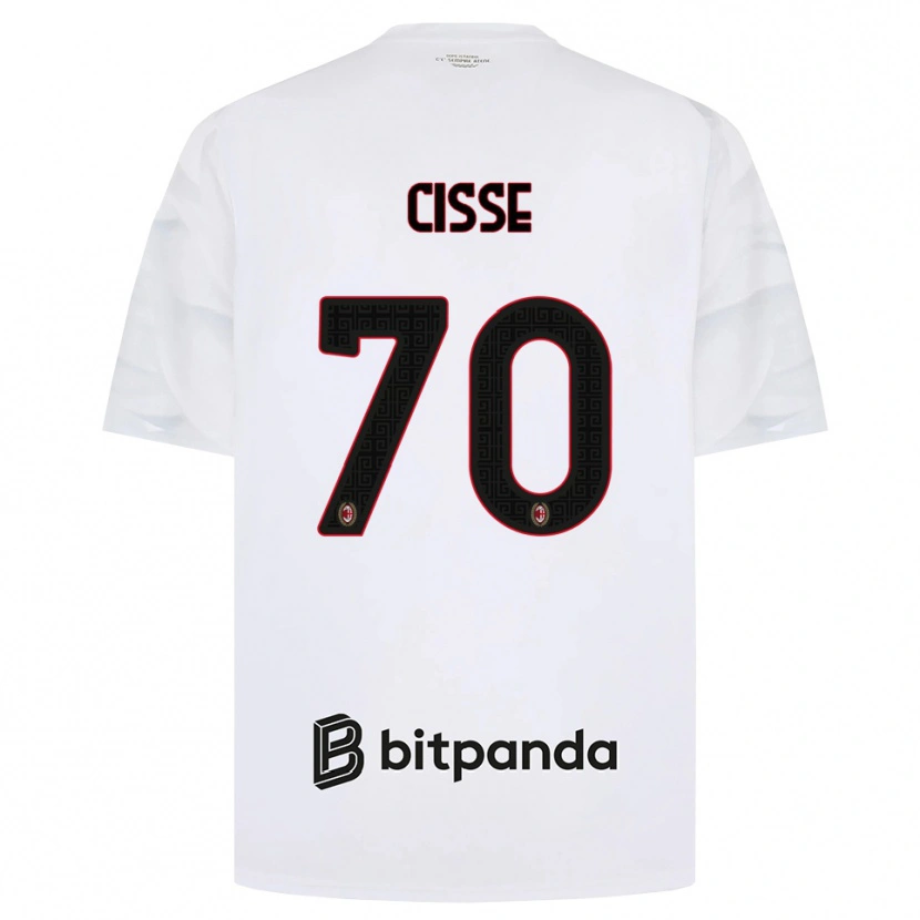 Danxen Børn Alphadjo Cissè #70 Hvid Rød Sort Udebane Spillertrøjer 2026/27 Trøje T-Shirt