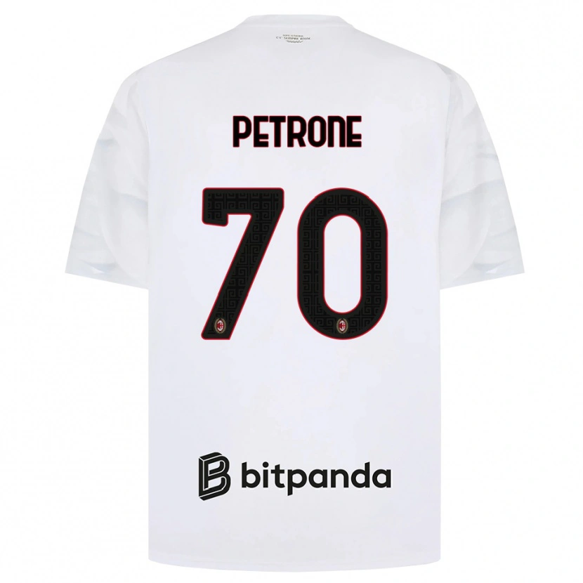 Danxen Børn Daniele Petrone #70 Hvid Rød Sort Udebane Spillertrøjer 2026/27 Trøje T-Shirt