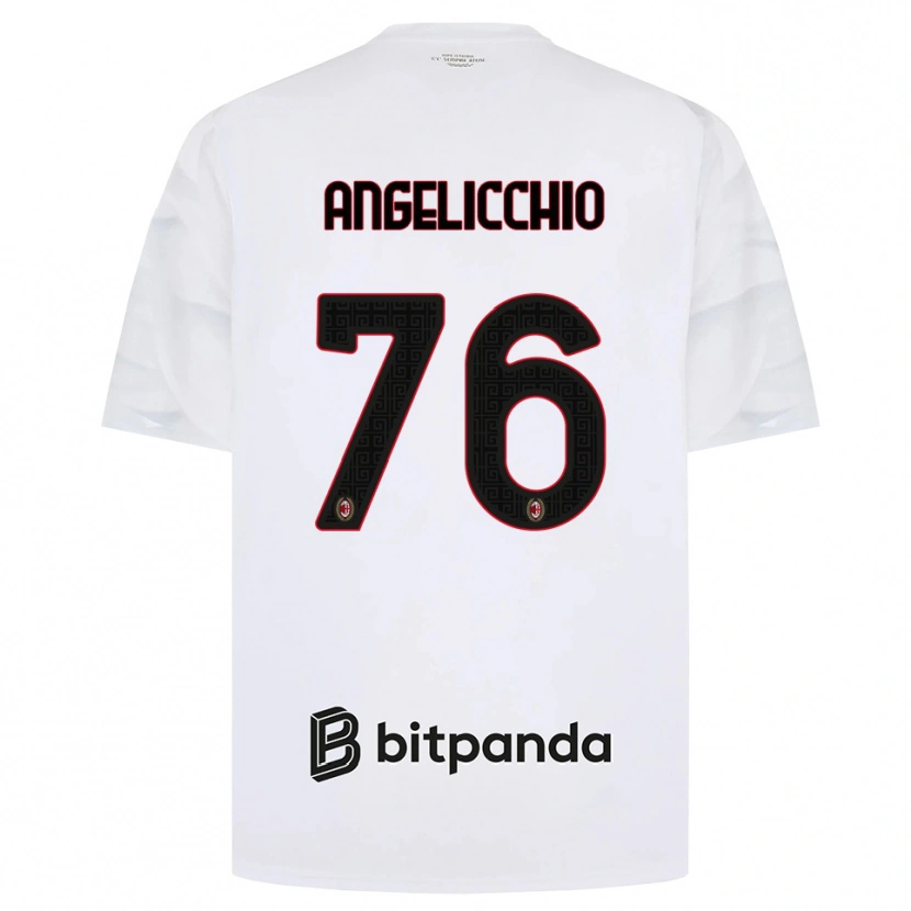Danxen Børn Mattia Angelicchio #76 Hvid Rød Sort Udebane Spillertrøjer 2026/27 Trøje T-Shirt