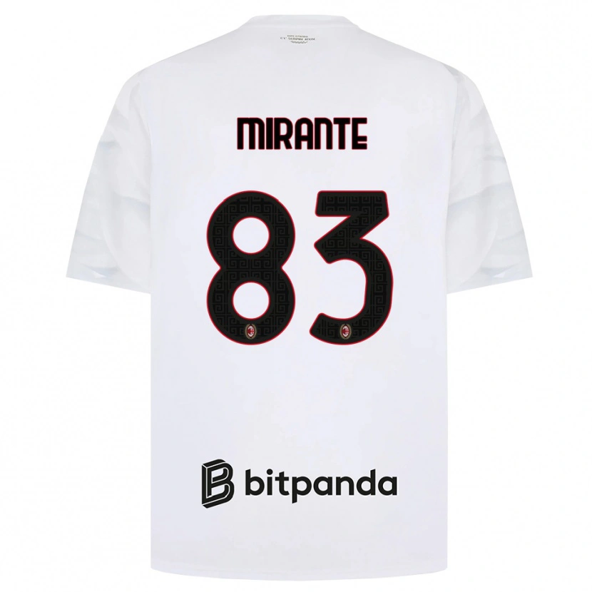Danxen Børn Antonio Mirante #83 Hvid Rød Sort Udebane Spillertrøjer 2026/27 Trøje T-Shirt