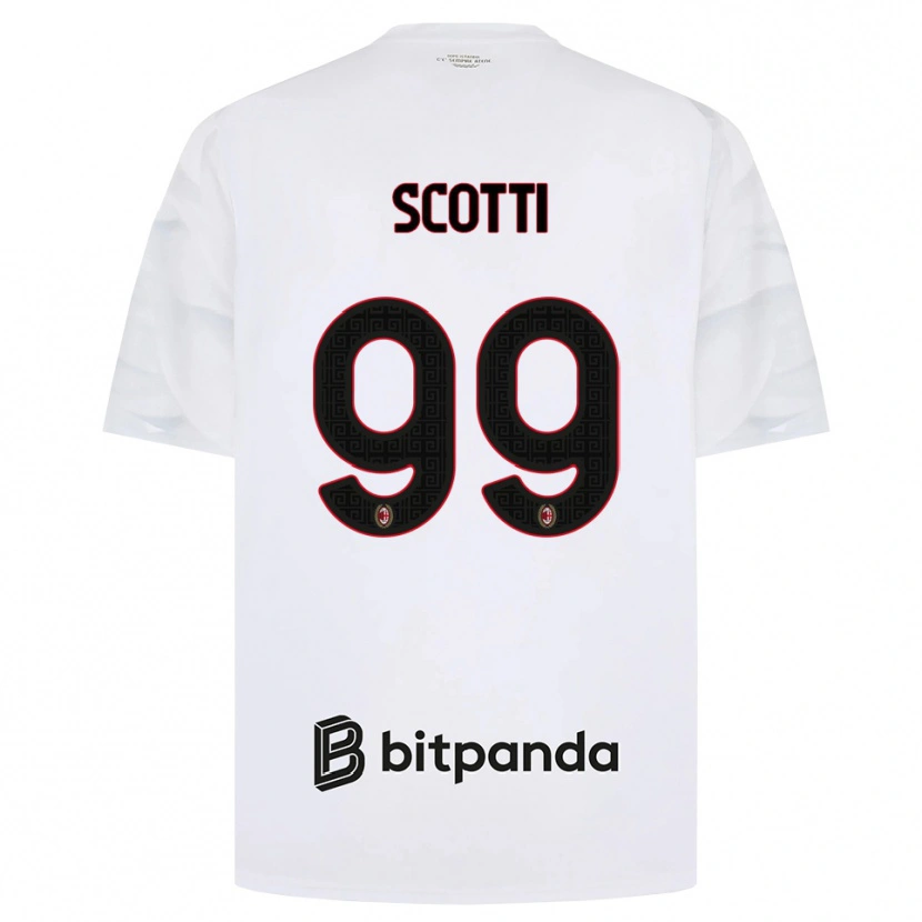 Danxen Børn Filippo Scotti #99 Hvid Rød Sort Udebane Spillertrøjer 2026/27 Trøje T-Shirt