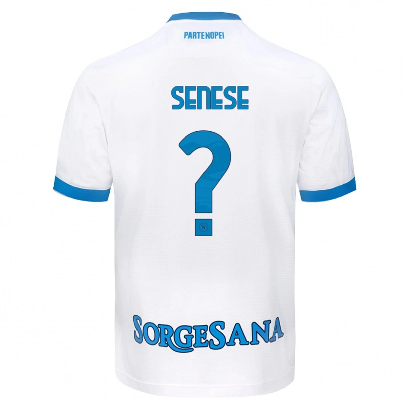 Danxen Børn Alberto Senese #0 Hvid Himmelblå Udebane Spillertrøjer 2026/27 Trøje T-Shirt