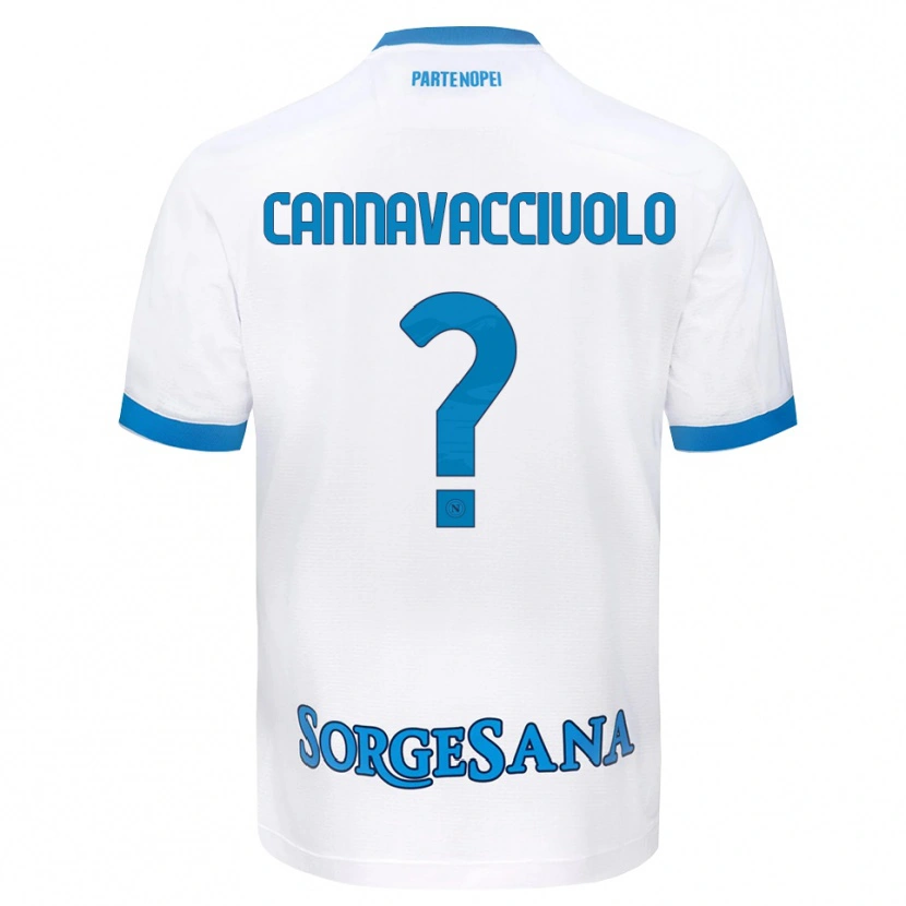 Danxen Børn Luigi Pio Cannavacciuolo #0 Hvid Himmelblå Udebane Spillertrøjer 2026/27 Trøje T-Shirt