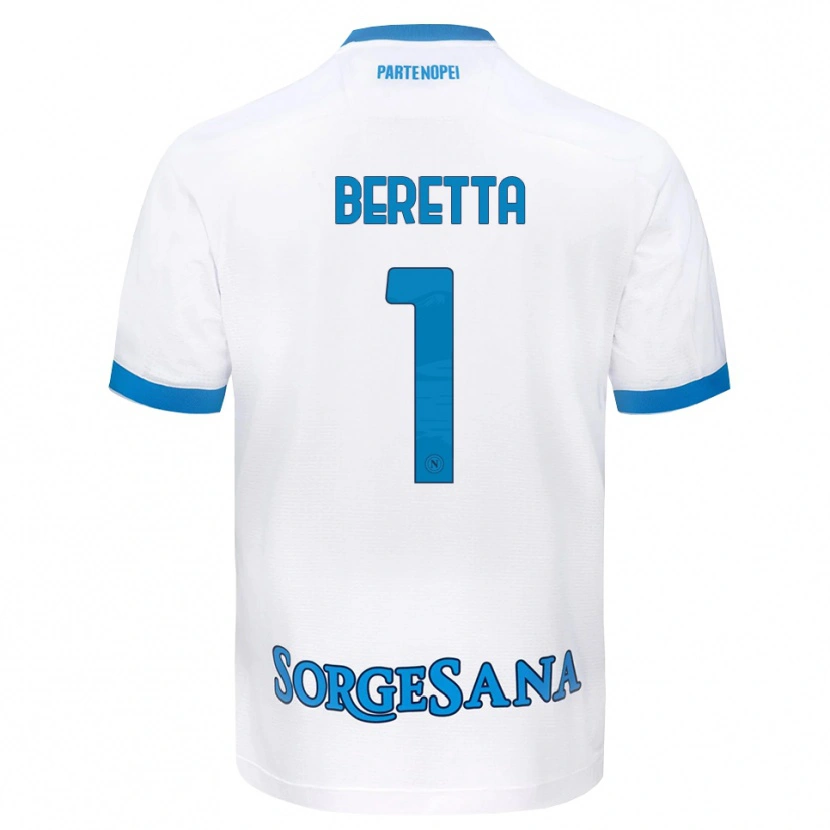 Danxen Børn Beatrice Beretta #1 Hvid Himmelblå Udebane Spillertrøjer 2026/27 Trøje T-Shirt