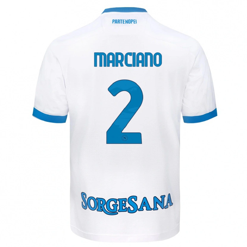 Danxen Børn Giovanni Marciano #2 Hvid Himmelblå Udebane Spillertrøjer 2026/27 Trøje T-Shirt