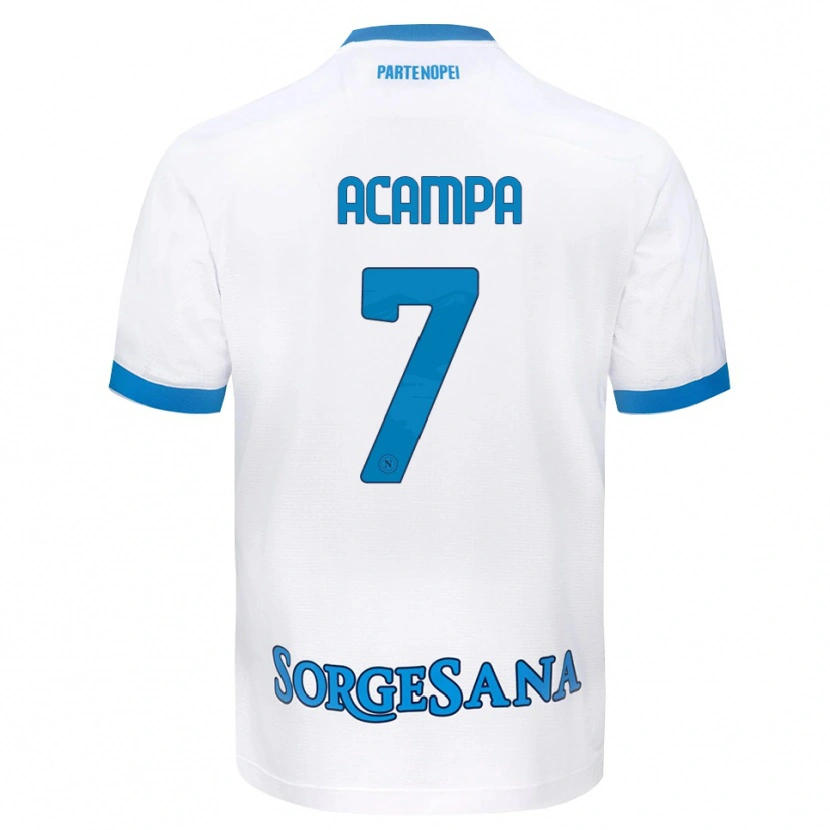 Danxen Børn Davide Acampa #7 Hvid Himmelblå Udebane Spillertrøjer 2026/27 Trøje T-Shirt