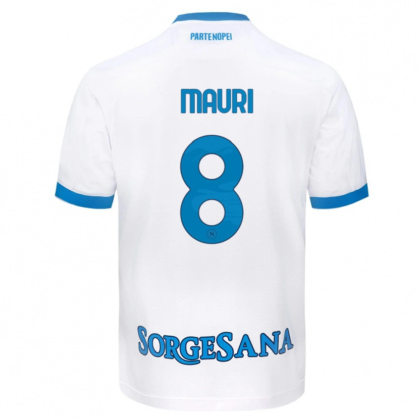 Danxen Børn Claudia Mauri #8 Hvid Himmelblå Udebane Spillertrøjer 2026/27 Trøje T-Shirt