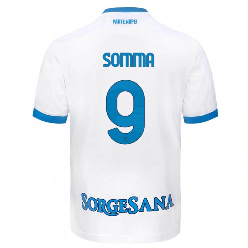 Danxen Børn Stanislao Somma #9 Hvid Himmelblå Udebane Spillertrøjer 2026/27 Trøje T-Shirt